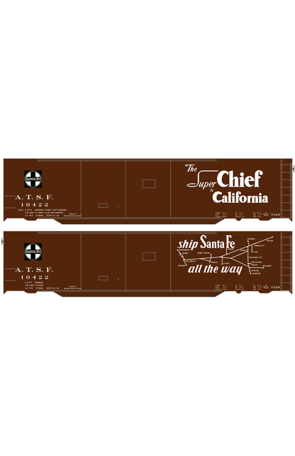 Santa Fe 50 Ft Double Door Boxcar White Super Chief/Map
