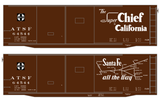 Santa Fe 40 Ft Double Door Fe-26 Boxcar White Super Chief/Map - Decal
