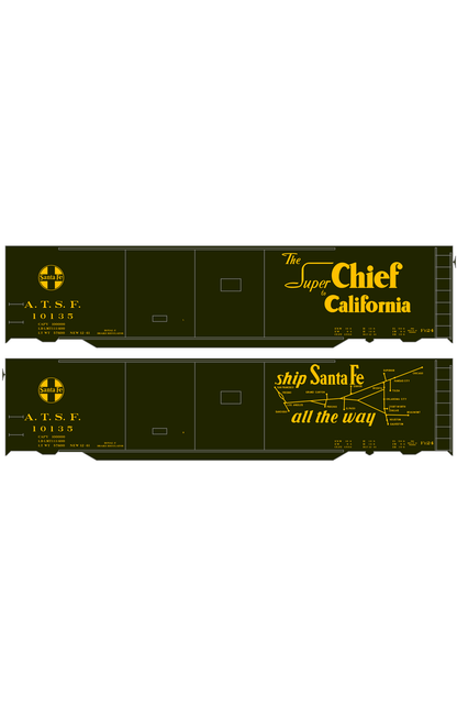 Santa Fe 50 Ft Double Door Express Boxcar Dulux Gold Super Chief/Map
