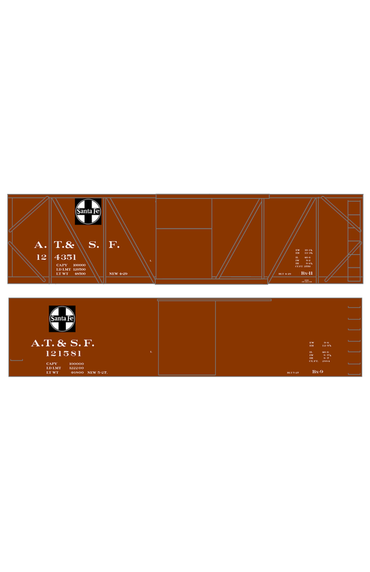 Santa Fe Single and Double Sheathed Boxcars White