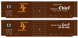 Santa Fe 50 Ft DF Boxcar White and Orange San Francisco Chief - Decal