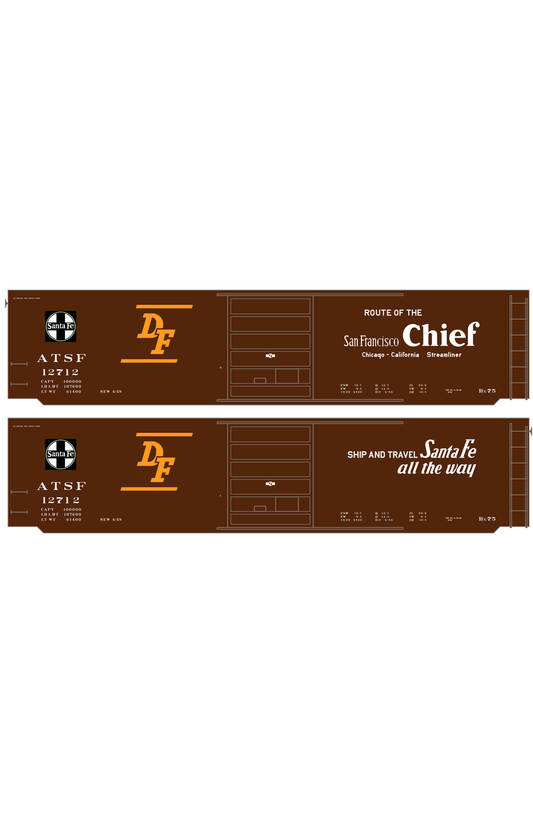 Santa Fe 50 Ft DF Boxcar White and Orange San Francisco Chief