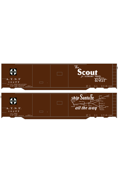 Santa Fe 50 Ft Double Door Boxcar White Scout/Map