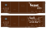 Santa Fe 40 Ft Double Door Fe-26 Boxcar White Scout/Map - Decal