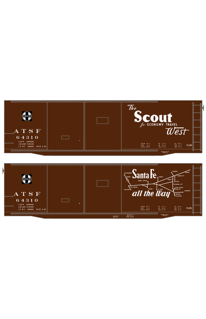 Santa Fe 40 Ft Double Door Fe-26 Boxcar White Scout/Map