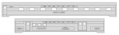 Santa Fe Streamlined Passenger Cars Black #1 - Decal