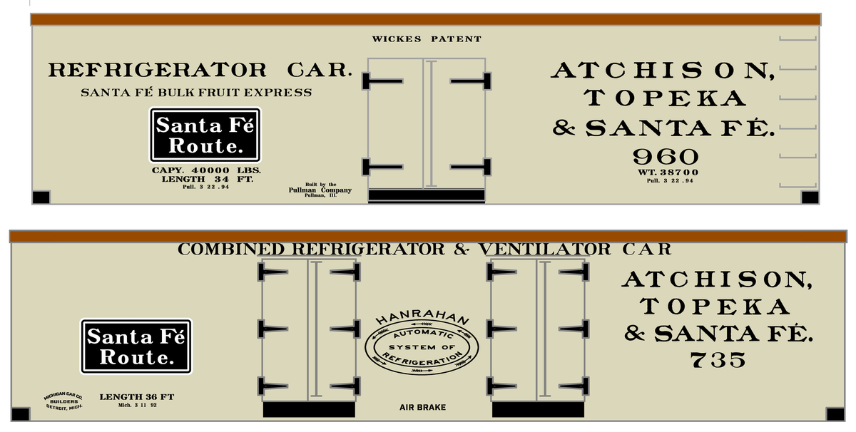 Santa Fe Wickes / Hanrahan Ice Reefer Black and White Soap Bar Herald