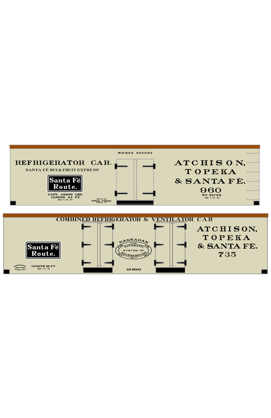 Santa Fe Wickes / Hanrahan Ice Reefer Black and White Soap Bar Herald