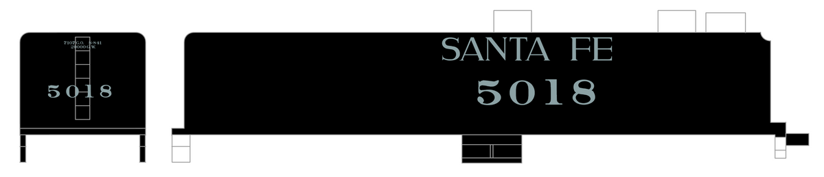 Santa Fe Steam Locomotive Metallic Silver