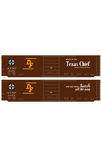 Santa Fe 50 Ft DF Boxcar White and Orange Texas Chief