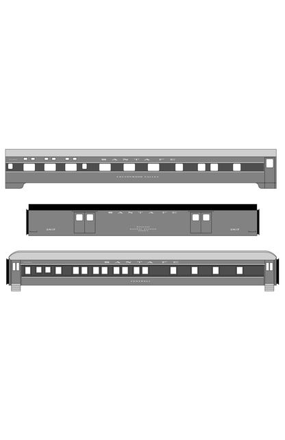 Santa Fe Smoothside/Heavyweight Passenger Cars White #1
