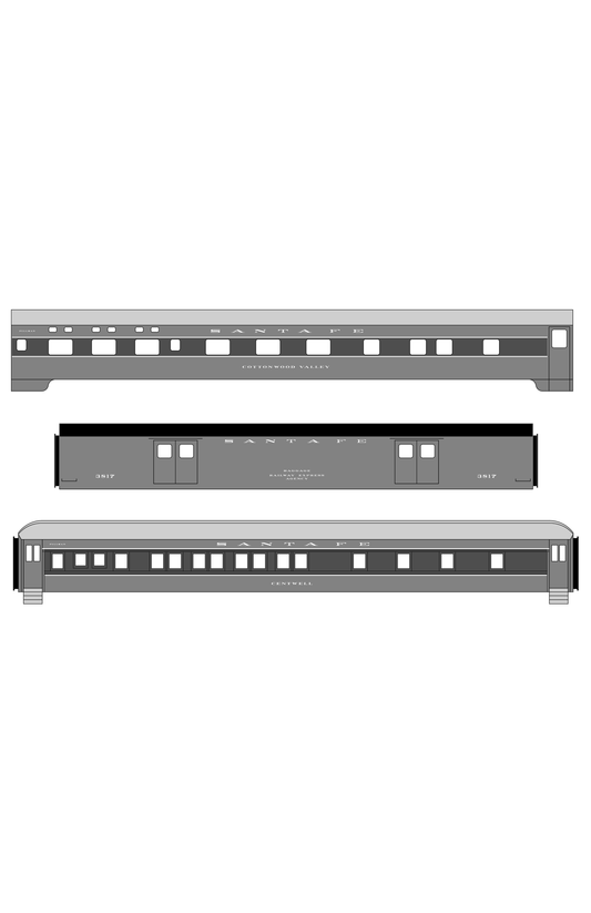 Santa Fe Smoothside/Heavyweight Passenger Cars White #1