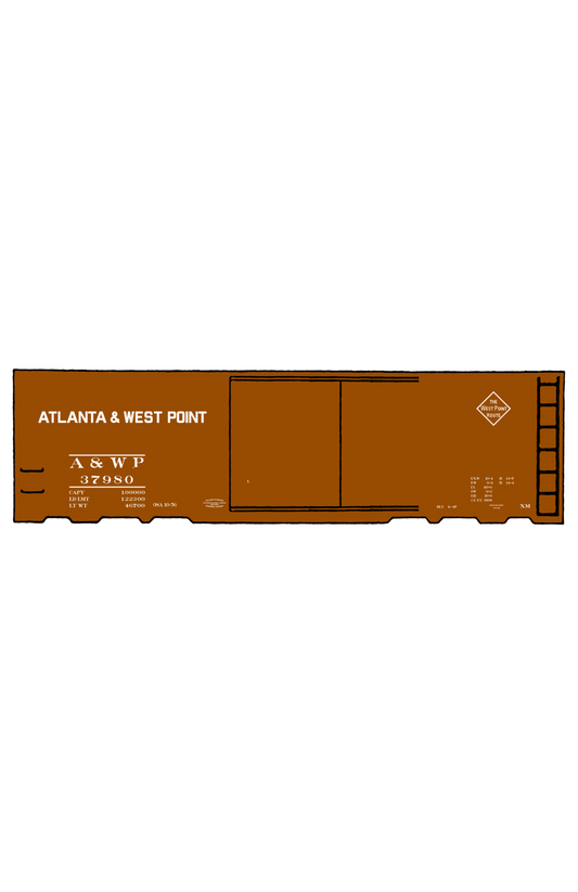 Atlanta and West Point 40 Ft Boxcar White A&WP