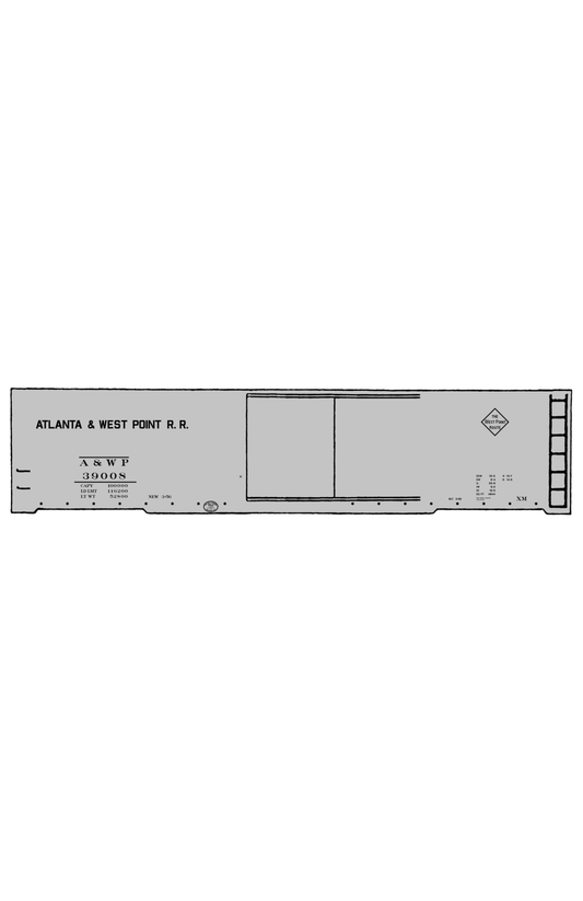 Atlanta and West Point 50 Ft Boxcar Black A&WP
