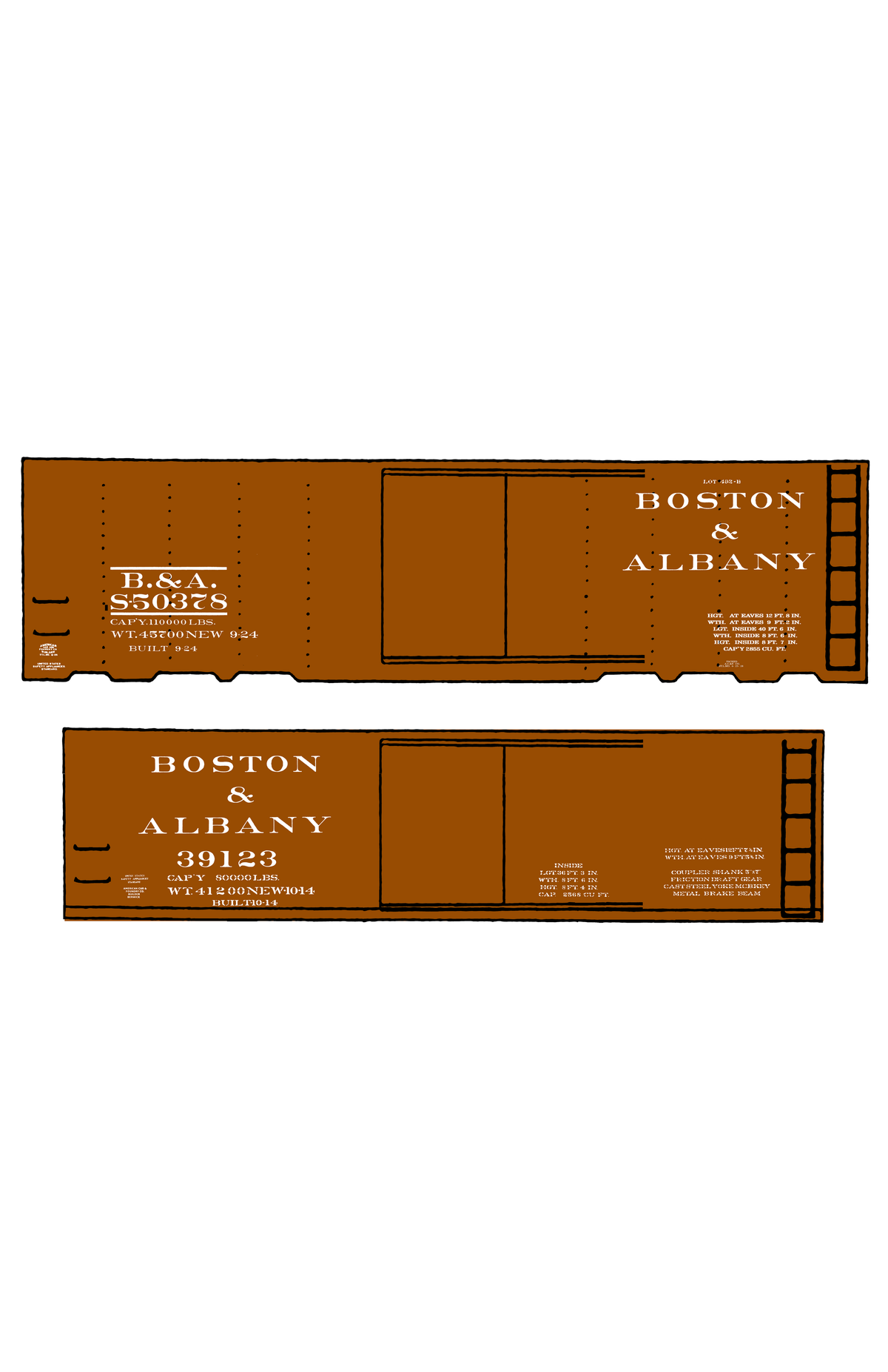 Boston and Albany 36 Or 40 Ft Boxcar White