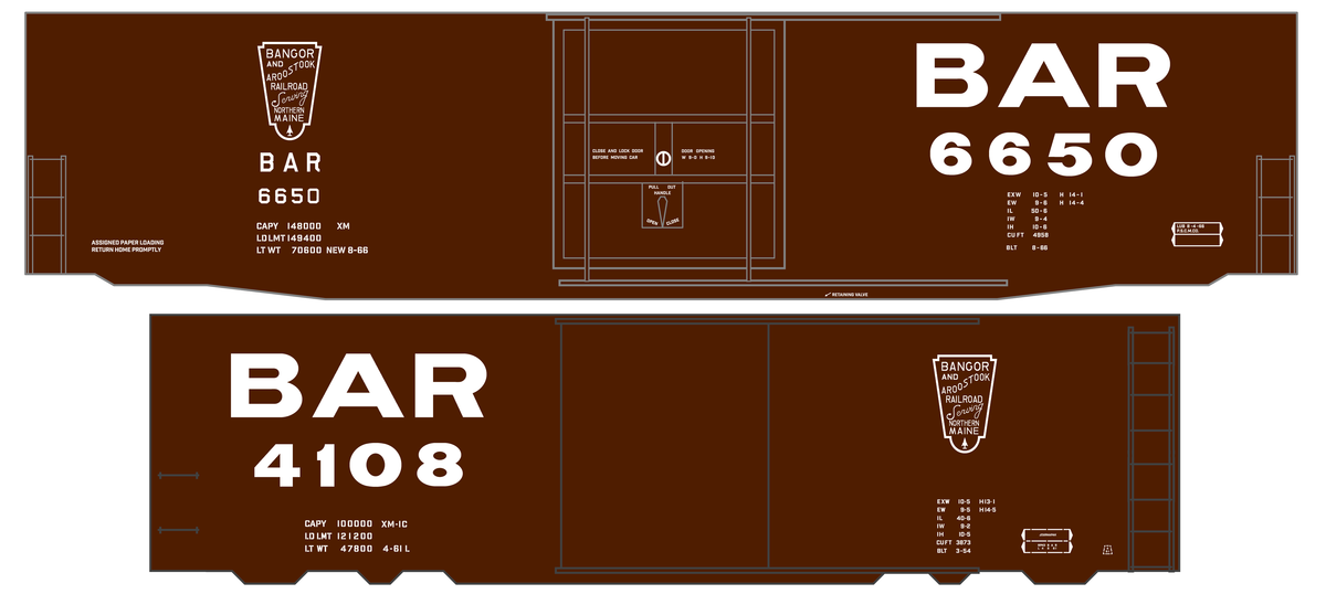 Bangor and Aroostook 40 Ft Boxcar White