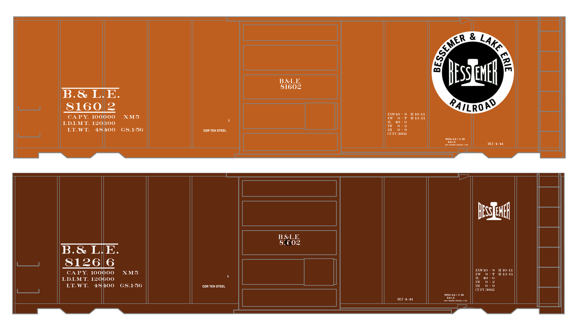 Bessemer and Lake Erie 40 Ft Boxcar White
