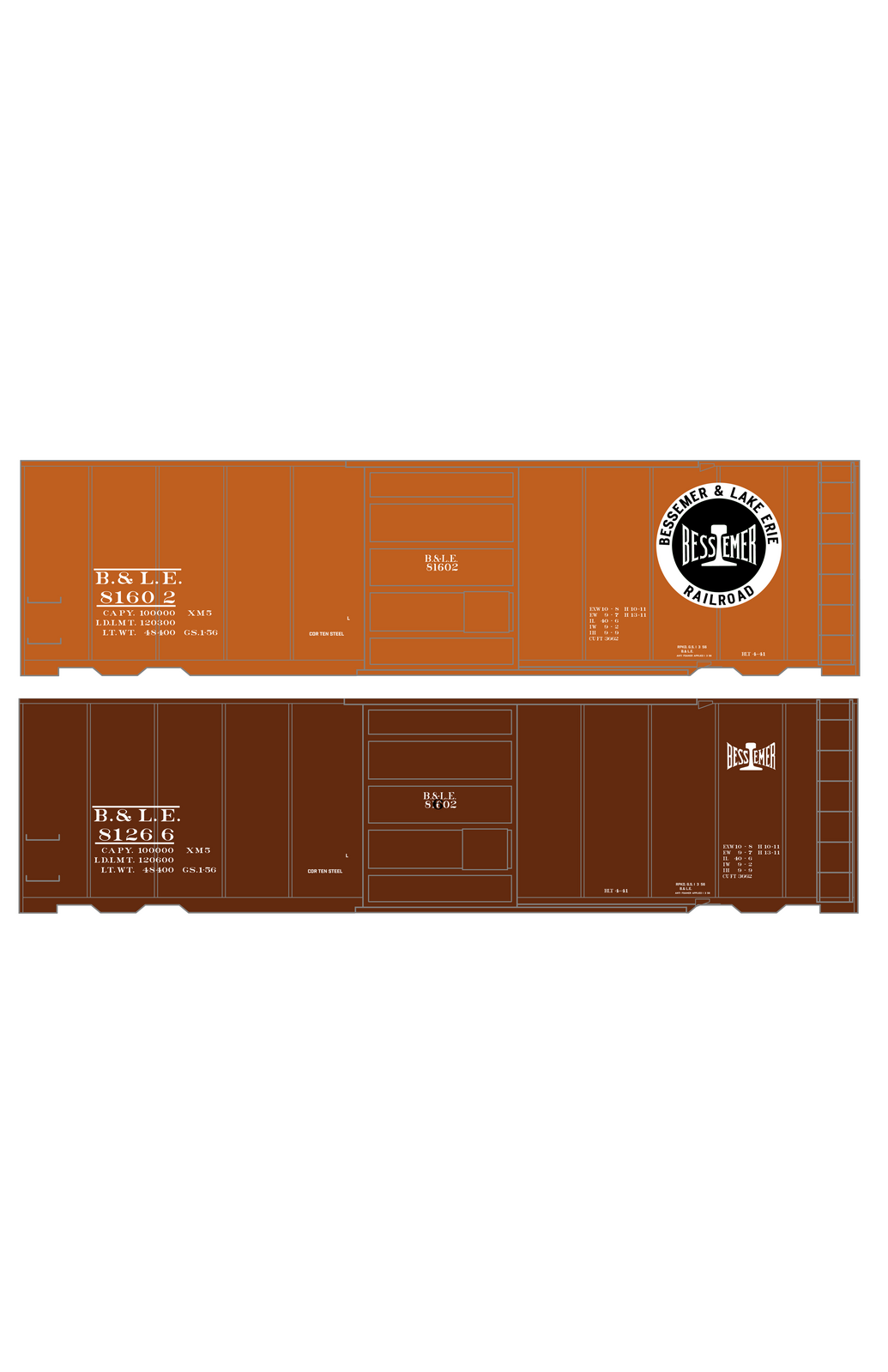 Bessemer and Lake Erie 40 Ft Boxcar White