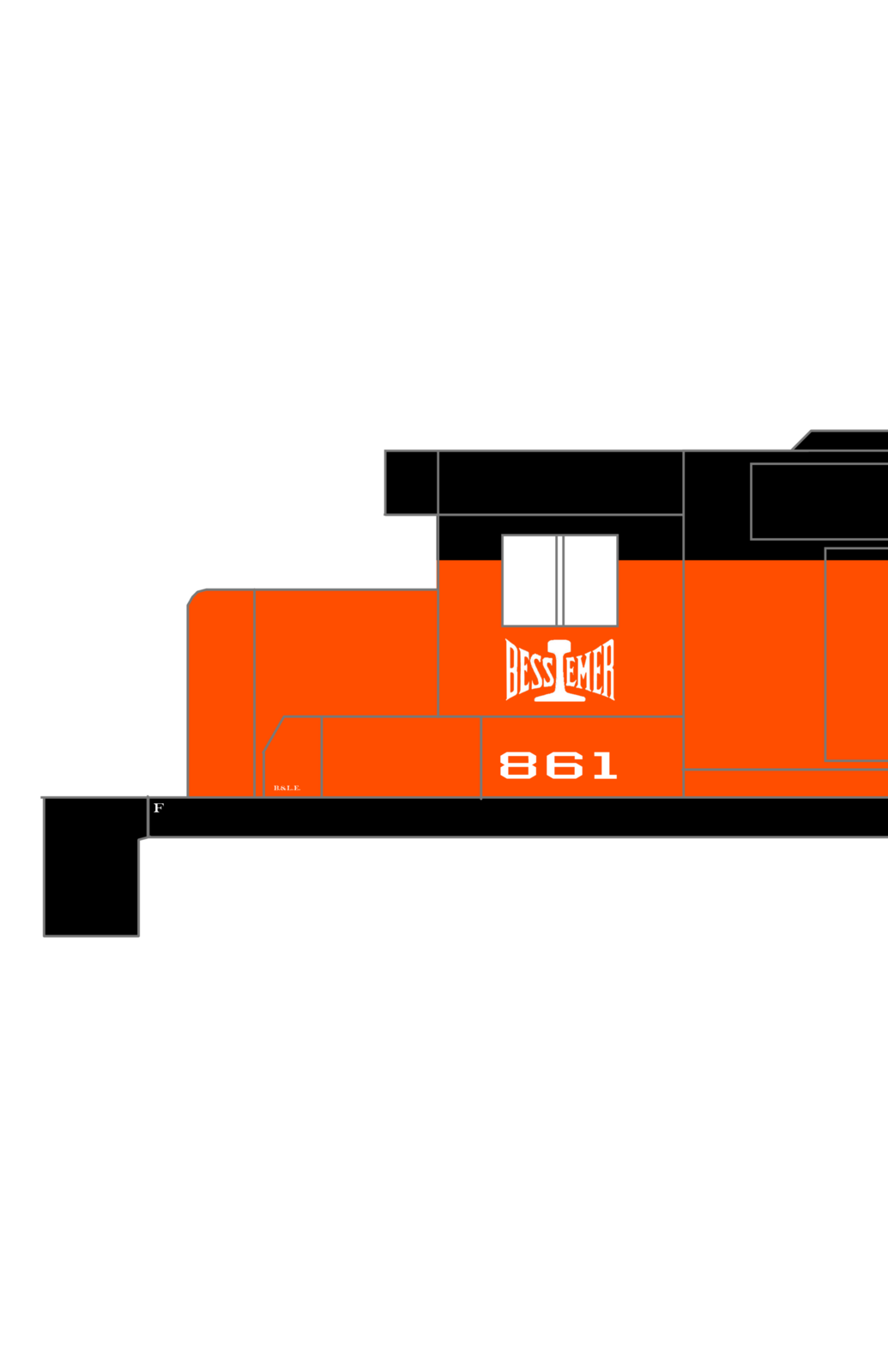Bessemer and Lake Erie Diesel Locomotive White