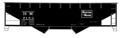 Boston and Maine Offset Twin Hopper White