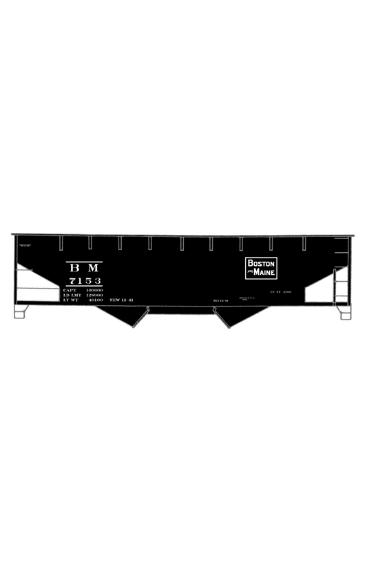 Boston and Maine Offset Twin Hopper White