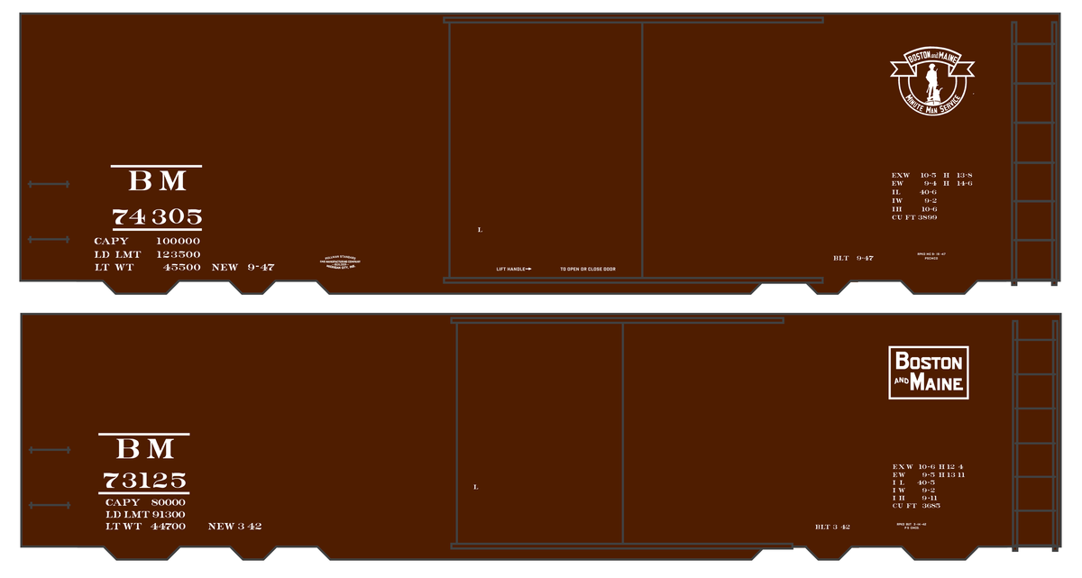Boston and Maine 40 Ft Boxcar White