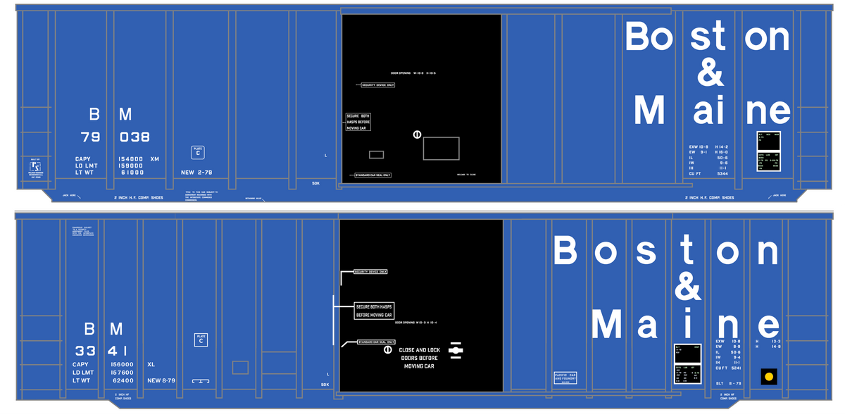 Boston and Maine 50 Ft Ribbed Boxcar White