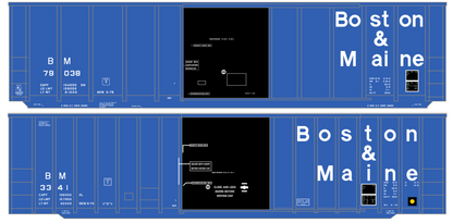 Boston and Maine 50 Ft Ribbed Boxcar White