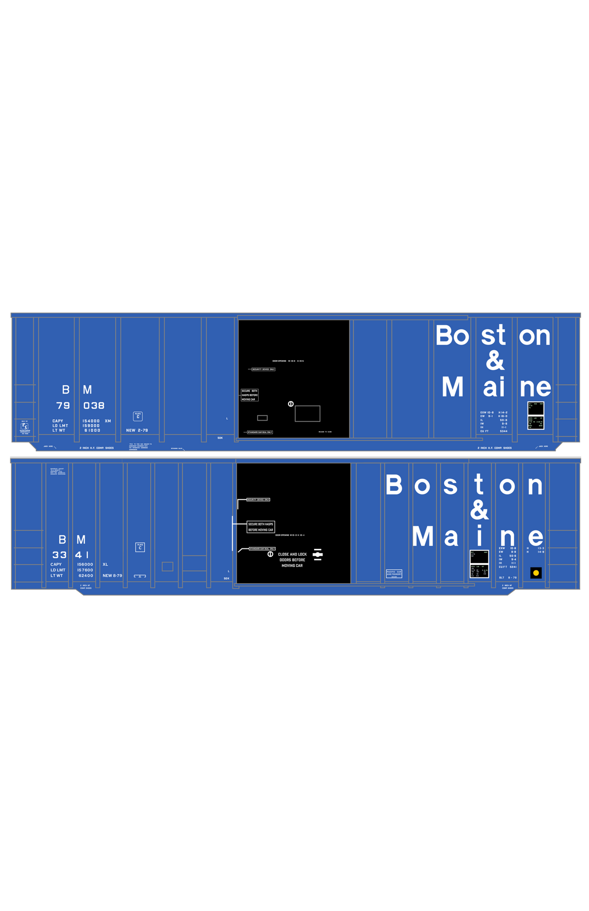 Boston and Maine 50 Ft Ribbed Boxcar White