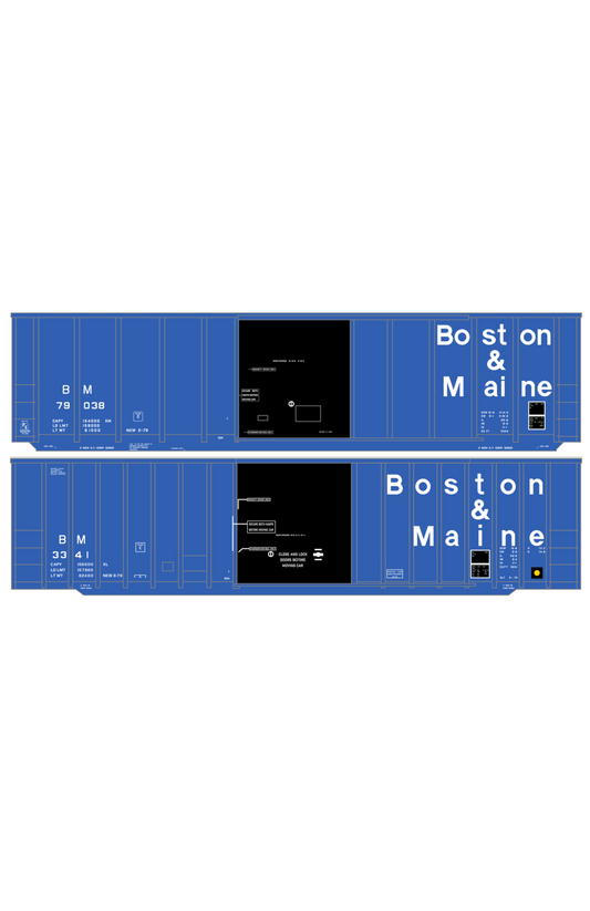 Boston and Maine 50 Ft Ribbed Boxcar White