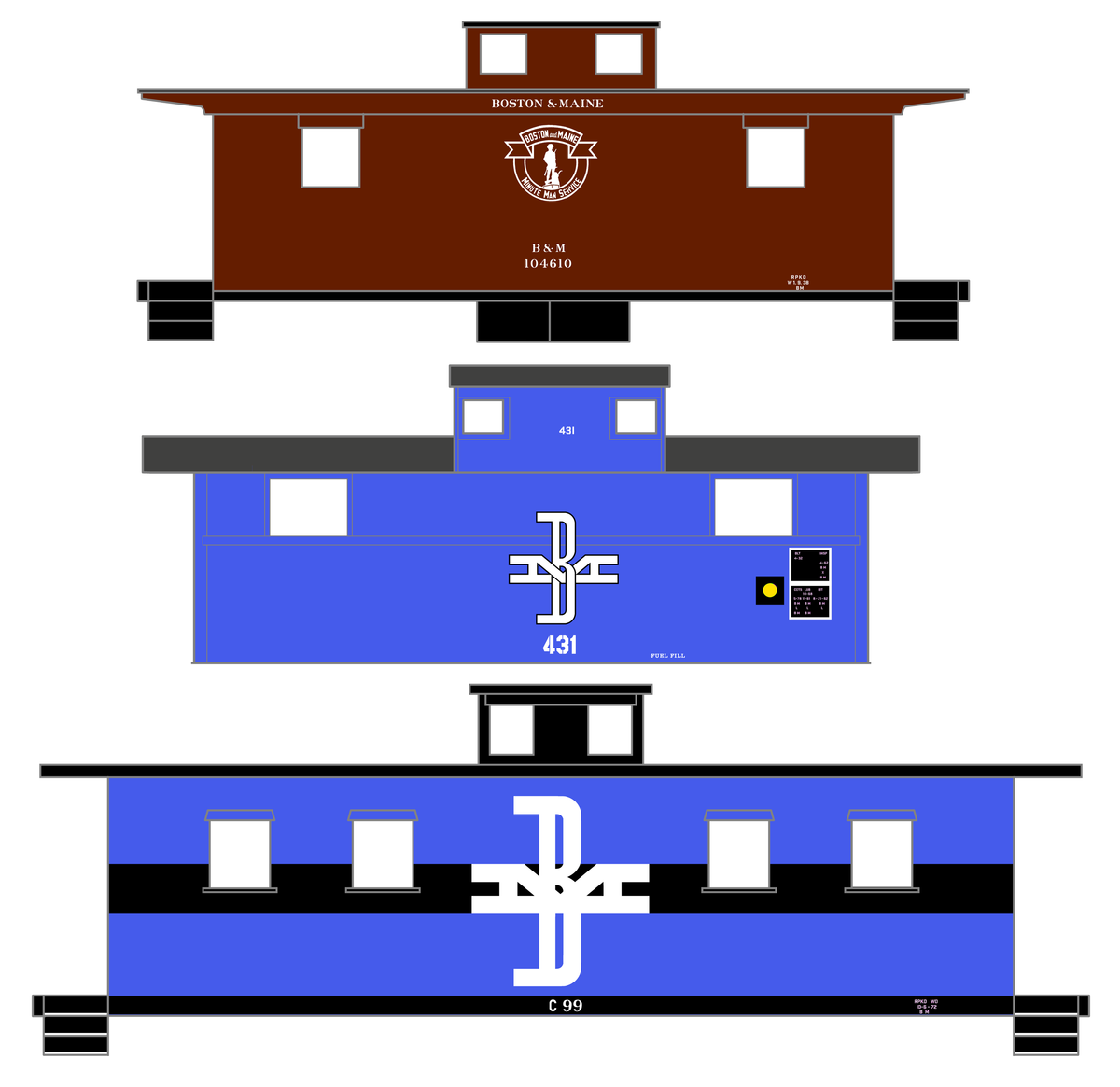 Boston and Maine Caboose White