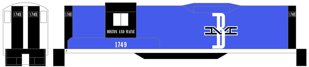 Boston and Maine Diesel Locomotive Black and White
