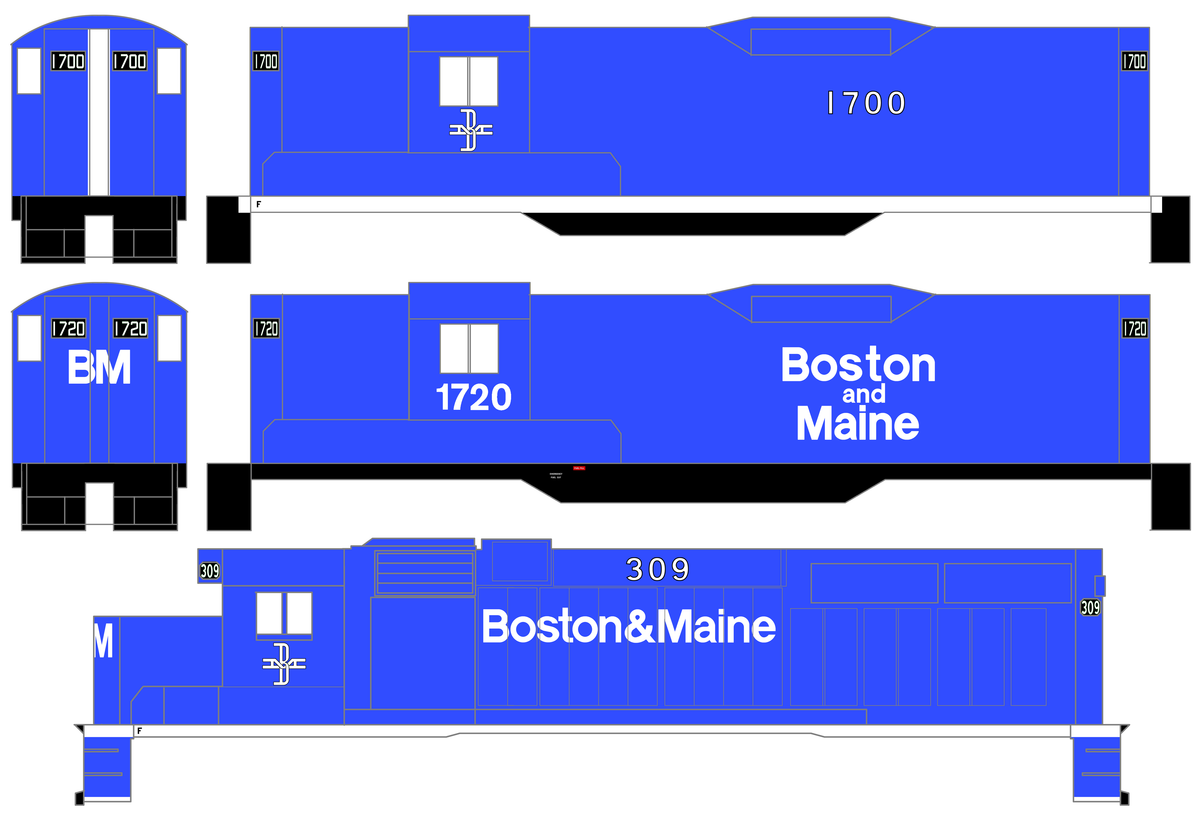 Boston and Maine Diesel Locomotive White 1960-1983