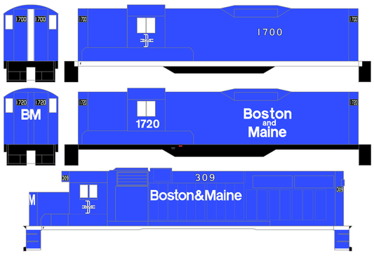 Boston and Maine Diesel Locomotive White 1960-1983