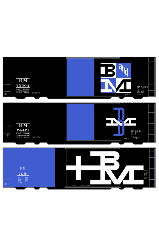 Boston and Maine 40 Ft Boxcar White and Blue Experimental Paint Schemes