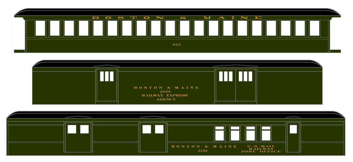 Boston and Maine Standard Passenger Car Bronze Gold