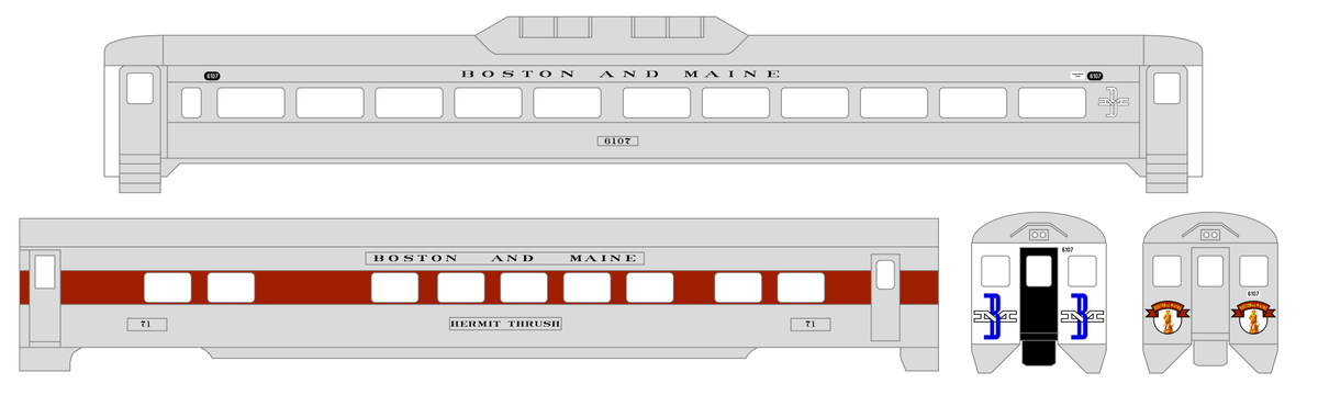Boston and Maine Streamlined Passenger Car / RDC Black