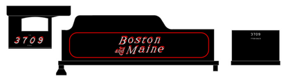 Boston and Maine Steam Locomotive Silver and Red