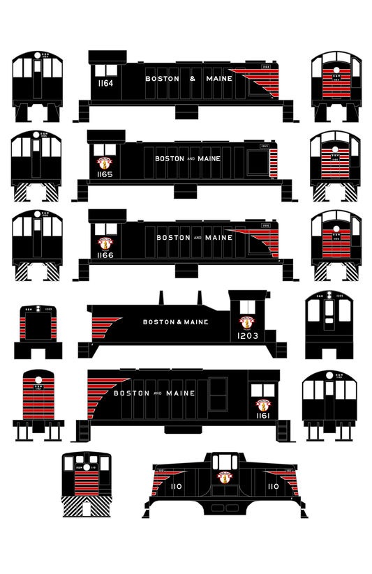 Boston and Maine Diesel Switcher Locomotive Red and White