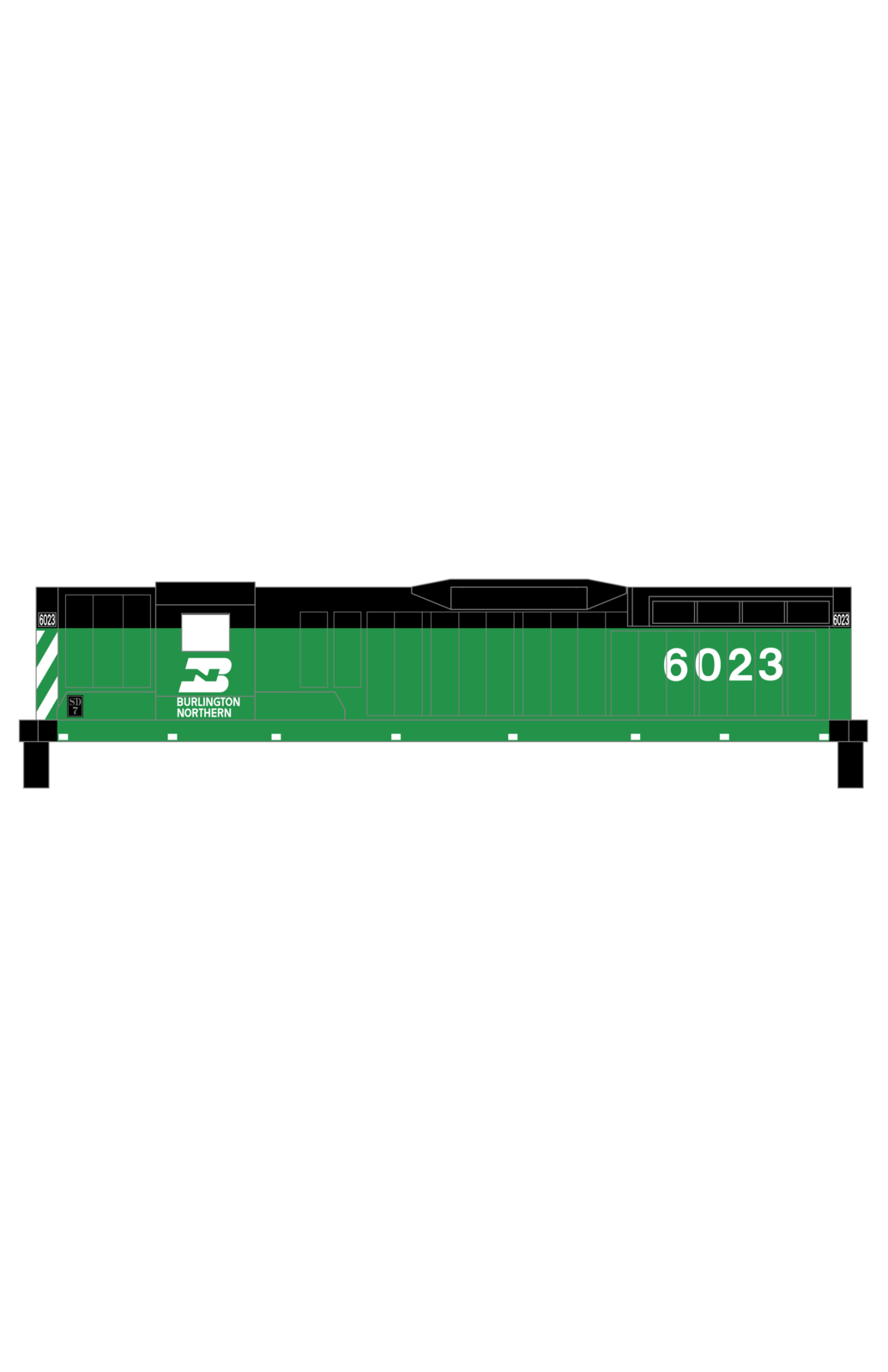 Burlington Northern Diesel Locomotive White