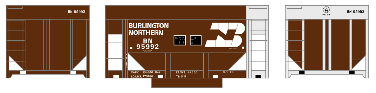 Burlington Northern Ore Jenny Car White