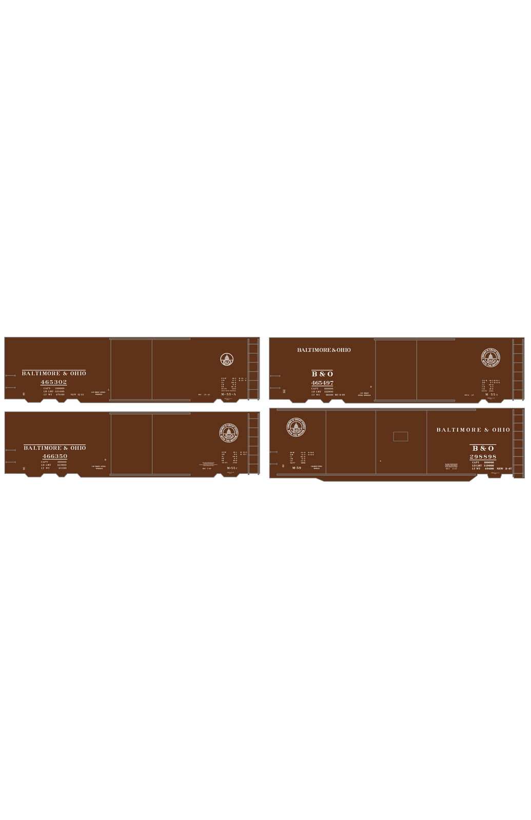Baltimore and Ohio 40 Ft Boxcar White Small Lettering