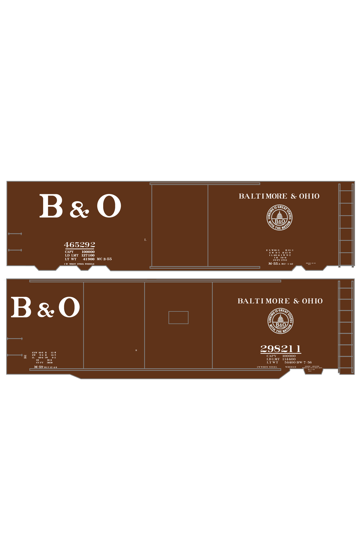 Baltimore and Ohio 40 Ft Boxcar White Big B&O