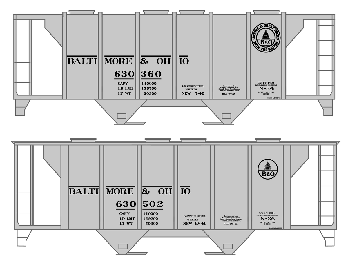 Baltimore and Ohio 70 Ton Covered Hopper Black
