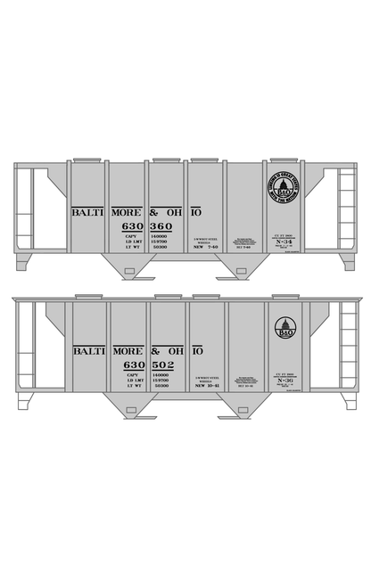 Baltimore and Ohio 70 Ton Covered Hopper Black