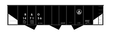 Baltimore and Ohio Ribbed Triple Hopper White Futura Font