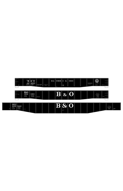 Baltimore and Ohio Gondola White Roman Lettering