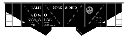 Baltimore and Ohio Diagonally Braced Twin Hopper White