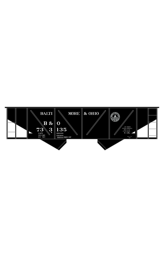 Baltimore and Ohio Diagonally Braced Twin Hopper White