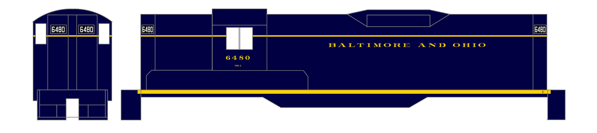 Baltimore and Ohio Diesel Locomotive Yellow Early Freight Scheme - Decal